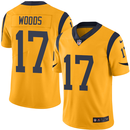Nike Rams #17 Robert Woods Gold Men's Stitched NFL Limited Rush Jersey - Click Image to Close